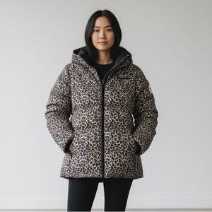 NWT Arctic Expedition High Performance Hybradown Down Filled Leopard Print Coat